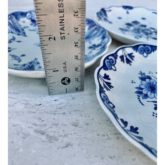 Delft Blue Floral Decorative Plates Set Of 3 Marked 1960s 1970s Ceramic READ - Picture 11 of 16